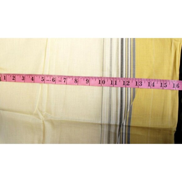 Yellow Cotton Gray Black Striped Fabric Lightweight Color Block Solid 46" x 32" - Picture 2 of 4